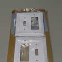 Classic Architecture Wall Plates,Light Switch covers, Electrical Outlet Covers, Duplex receptacle wall plates,Mid Size Bamboo Fiber Material Switch plates Pure White (2 Gang Toggle/Duplex 2PK)