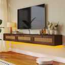 FurniNova Fully Assembled Floating TV Stand with Rattan Doors,47IN,Walnut
Fully Assembled plywood wall mounted media console enterrtainment center for 55 inch tv