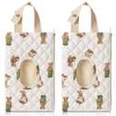 2 Pcs Bear Quilted Diaper and Wipes Pouch Portable Hanging Bear Wet Wipe Bag with Handle Reusable Wipes Pouch for New Parents Stroller Car Shower Nursery Travel Infant Diapering Organizer