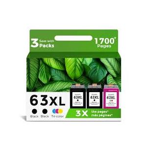 Ankink 63XL Ink Cartridges Replacement for HP 63 XL (2 Black 1 Color Combo 3-Pack) Fit for HP63 3830 4650 4652 4655 5200 5252 5255 5258 4520 4512 1112 2132 3630 3632 3631 2130 4510 4654 Printers