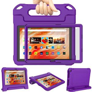 DJ&RPPQ Kids Case for 10inch Tablet Shockproof Kid-Proof Cover with Protector Handle Stand Purple
