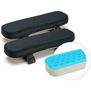 LargeLeaf Chair Armrest Cooling Gel Cushions Elbow Pillow Pressure Relief Office Chair Gaming Chair armrest with Memory Foam armrest Pads 2-Piece Set of Chair