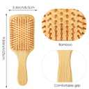 10 Pcs Bamboo Hair Brush, Bulk Round-tipped Bamboo Bristles Detangling Brush Paddle Lightweight Massage Anti Static for Women Men and Children, Stimulates Scalp for Hair Growth (Large, Count, 10)