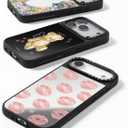 CASETiFY Mirror iPhone 17 Case [Reflective/Compatible with Magsafe / 4.9 ft. 1X Military Grade Drop Protection] - Leopard Cherries - Silver On Black