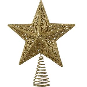 Kurt Adler Leaf Star Treetop, 10-Inch, Gold