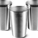 5 Pack 16 Ounce Stainless Steel Pint Cups Shatterproof Cup Tumblers Unbreakable Metal Drinking Glasses for Bar, Home, Restaurant