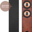Floor Standing Tower Speakers Pair, Dual 6.5" Woofers, 150W, Brown