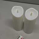 Raycare 8"x3" Outdoor Waterproof Flameless Candles with Remote and Timer, Battery Operated LED Electric Fake Pillar Candle for Christmas Home Wedding Decor, Ivory White, Set of 2