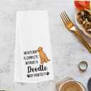 WINGTECA Funny Golden Doodle Dog Kitchen Towels Goldendoodle Gifts for Owners No Kitchen is Complete Without a Dog Waffle Weave Dish Tea Hand Towels for Home Bathroom Decorative 14 x 23 Inches