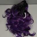 Long Curly Purple Wig for Women Ombre Purple Long Wavy Wig Middle Part Mixed Black and Purple for Daily Party Cosplay