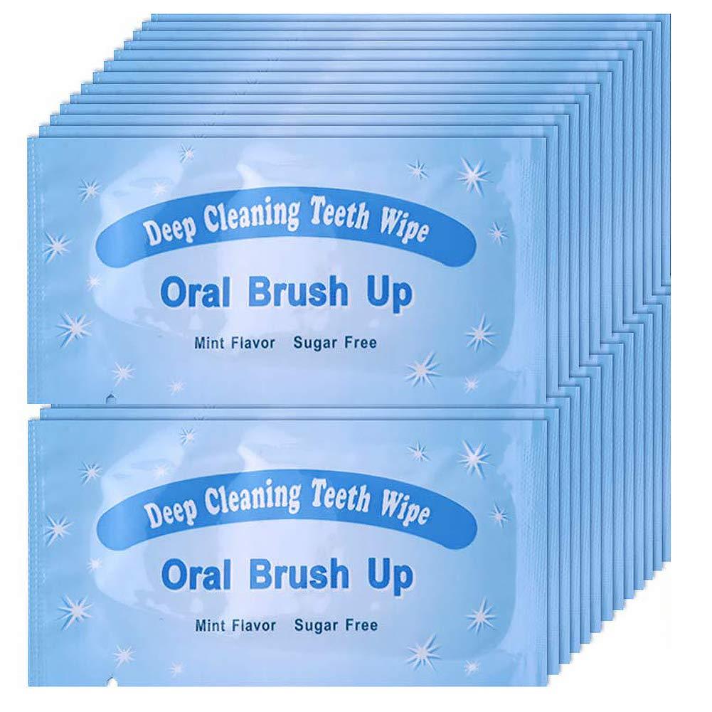 100pcs Disposable Textured Deep Cleaning Teeth Wipes Finger Brush Oral Brush Clean Wipes