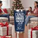 Gifts for Dad from Daughter, Son, Kids, Fathers Day Gift for Dad, Funny Birthday Gift Ideas for New Papa, Step Bonus Dad's, Husband, Stainless Steel Tumbler 20Oz (Navy Blue)