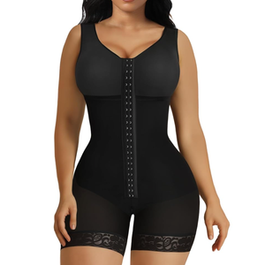 SHAPERX Women's Fajas Colombianas Tummy Control Shapewear Postpartum Full Body Shaper Butt Lifter Bodysuit (No Padding) L