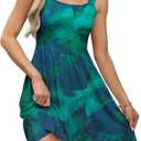QACOHU Summer Dresses for Women 2025 Square Neck Sleeveless Sundress Casual Pocket A-Line Midi Dress L, 02-Dye Green