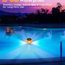 2Pcs Solar Pool Lights for Inground Pool, 22-Color 5-Mode with Backlit Display and Magnetic Charging, Underwater Thermometer Swimming Lighting, Submersible Pool Lights with Remote, Waterproof Design