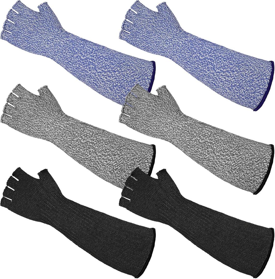 JenPen 3 Pairs Protective Arm Sleeves Arm Protectors for Thin Skin and Bruising Cut Resistant Sleeve Level 5 Burn Protection