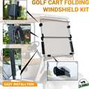 Golf Cart Windshield, Fold Down and Anti-UV Windshield Kit for 1995-2013 EZGO TXT/DCS/PDS Golf Cart, 40.6" W X 33" H, Tinted/Clear