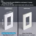 BESTTEN 50 Pack 1 Gang Screwless Decorator Wall Plate, USWP6 Gloss Snow White, Decorative Outlet Cover, Decor Light Switch Face Plate, H4.69 x W2.91