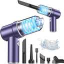 KMM Handheld Car Vacuum Cleaner, 9000PA Vacuum Cleaner & Air Duster, 120W High Power Vacuum Portable Cordless, Hand Held Vacuum Rechargeable with Multi-Nozzles & LED Light for Home, Car, Office (Silver & Purple)