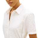 Tommy Hilfiger Women's Short Sleeve Cotton Eyelet Dress with Waist Tie Detail (White, M)