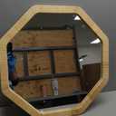 ULIKE Rattan Mirror for Wall, Bathroom 24 Inch Rustic Farmhouse Wall Decor with Handmade Wicker Frame, Boho Woven Mirror for Nursery Bedroom Living Room Entryway (Octagonal)