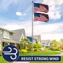 20FT Heavy Duty Flag Pole, 12-Gauge Aluminum, 100MPH Wind Tested | Extra Thick Residential & Commercial Flagpole Kit for Outside House Includes USA Flag & All Hardware to Fly Two Flags