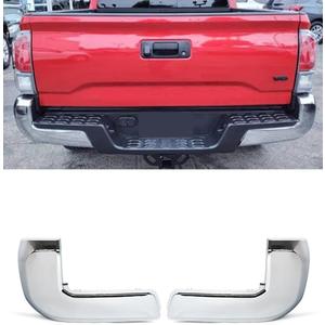 Rear Bumper End Cap Compatible with 2016-2023 Toyota Tacoma Rear Bumper Cover Replacement for TO1104131 TO1105131 W/O Parking Sensors Holes Chrome Cover Corner Extension Pair