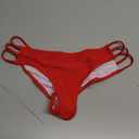 Tempt Me Women Strappy Bikini Bottom Full Coverage Bathing Suit Bottoms Swimsuit Bottom Red, S,