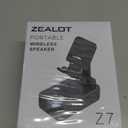 ZEALOT Cell Phone Stand with Wireless Bluetooth Speaker, Phone Holder and Wireless Induction Speaker Amplifier Dock Compatible with iPhone/ipad/Samsung,Gifts for Women Men Dad Him Her-Black