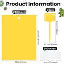 Qualirey 200 Pcs Yellow 6 x 8 Inch Sticky Traps for Gnats Dual Sided Fruit Fly Sticky Traps for Indoor and Outdoor Plant with Twist Ties and Plastic Holders for Fungus Gnats, Bug, Flying Insect