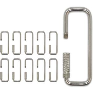 3 PCS Lucky Line 1.875'' Rectangular Key Ring with Turn Twist Sleeve Closure