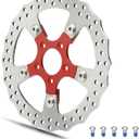 MoKitDora 11.8" Front Brake Disc Rotors for Harley 2006-2017 Dyna 2015up Softail 2014-up Sportster Anodized Natural Finish, Red