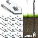 Qualirey 12 Pack Galvanized Wolf Fang Anchor Heavy Duty Ground Earth Anchors for Trapping, Tents, Sheds, Carports, Swing Set, Greenhouse