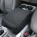 ISSYAUTO Center Console Cover Compatible with 2015-2020 F150, 2017-2022 F250 F350 F450, 2018-2024 Expedition, Leather Armrest Cover Cushion Arm Rest Cover (Bucket Seat Only)