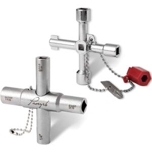 Paoeyrb 2 Pcs Water Key, Premium Silcock Key 4 Way, Multi-functional Water Key Shut Off Tool, Compact Water Meter Key for Hose Bib, Valve, Faucet and Spigot