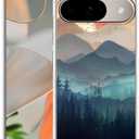 Sunset Nature Landscape Wilderness Night Art Painting,Trendy Soft TPU Full Cover Case for Google Pixel 9/9 Pro Clear