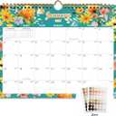 3 x Calendar 2026-18 Monthly Wall Calendar, January 2026 - June 2027, 8.5" x 11", Calendar 2026-2027 with Twin-Wire Binding, Hanging Hook, Blocks and Julian Dates (Flowers Wall Calendar)
