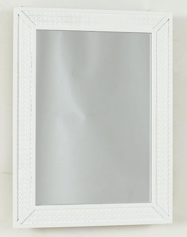 Rattan White Mirror, 18x24 