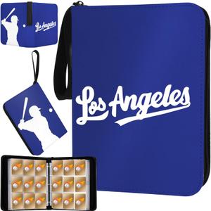 Baseball Card Binder with Sleeves 900 Pocket, Los Angeles Baseball Card Holder for Trading Cards Baseball Collector Album Sports Card 3 Ring Binder Storage Book Folder Organizer for Kids Gift