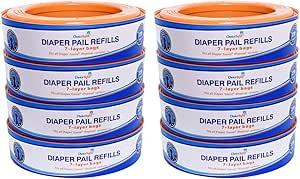 ChoiceRefill Compatible with Diaper Genie Pails, 8Pack, 2600 count