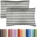 King Pillow Cases Set of 2 - Ultra Soft Hotel Quality Pillowcase Covers - Comfy, Cozy & Wrinkle Free - Shrinkage and Fade Resistant - Machine Washable Pillow Protectors - 2 Piece Set - Grey Stripes 3