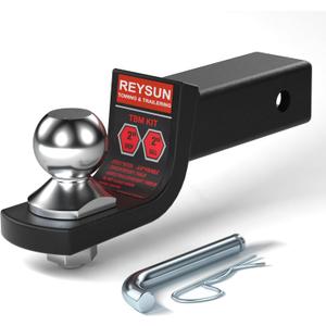 2-inch Drop Trailer Hitch Ball Mount Kit - 2-inch Trailer Ball and 5/8-inch Hitch Pin Kit, Fits 2-inch Hitch Receiver,7,500lbs Capacity, Matte Black