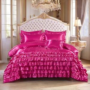 MOVE OVER 8 Pieces Silk Like Pink Comforter Set Queen Size Bed in a Bag Hot Pink Comforter Set with Sheet Set Boho Chic Farmhouse Ruffled Bedroom Bedding Set for Girls and Women