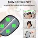 Pet Hair Removal Glove, Magic Brush Pet Hair, Cat Comb, Washable Reusable Dogs Cats Hair Gloves for Furniture, Bed, Sheets, Couch, Clothes, Carpet, Car Seat, Pet Grooming, Curtain (2PCS)
