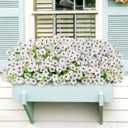 Lifewit Artificial Flowers for Outdoor Indoor, 24 Bundles Plastic Fake Flowers Daisy with Eucalyptus Leaves for Home Garden Decor, Porch, Window Box(White)