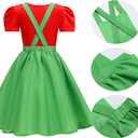 Brothers Costume for Girls Dress up Halloween Cosplay Outfit with Hat (Green)