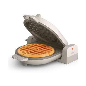 Bella FlipnStore Waffle Maker with EverGood™ Ceramic Nonstick Coating, Fitsanywhere™ Kitchenware, Power Indicator Light, Cool Touch Handle & Cord Wrap, 7” Wide & 1" Deep Plates, 1000 Watt, Oatmilk