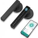 Fingerprint Door Lock Biometric Smart Door Knob Keyless Entry Door Lock One-Touch Lock & Unlock Electronic Touchscreen Keypad Lock with Handle, Door Locks for Front Door Bedroom Hotel Office Apartment