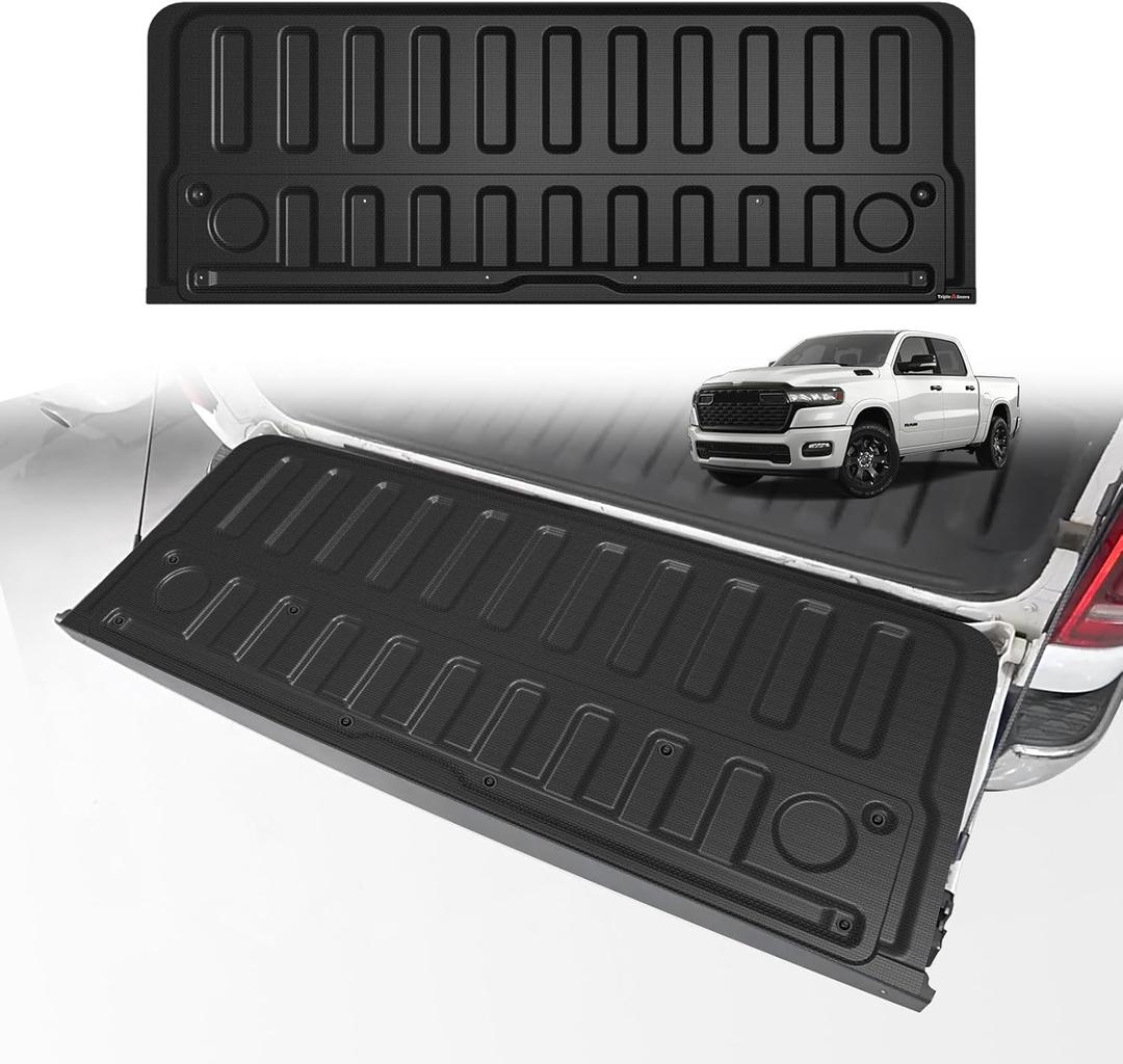 TripleAliners Truck Mat Compatible with 2019-2026 Ram 1500 Power Tailgate-Release&Standard Tailgate Accessories, Tailgate Mat Custom Fit All Weather Pickup Liner, Not Classic/Multifunction/Power Ver.