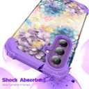 Hocase for Samsung Galaxy S26 Plus Case, Purple Teal Flowers